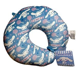 Sanrio Travel Super Soft Comfort Neck Pillow 12"x13" Hello Kitty Cinnamoroll New